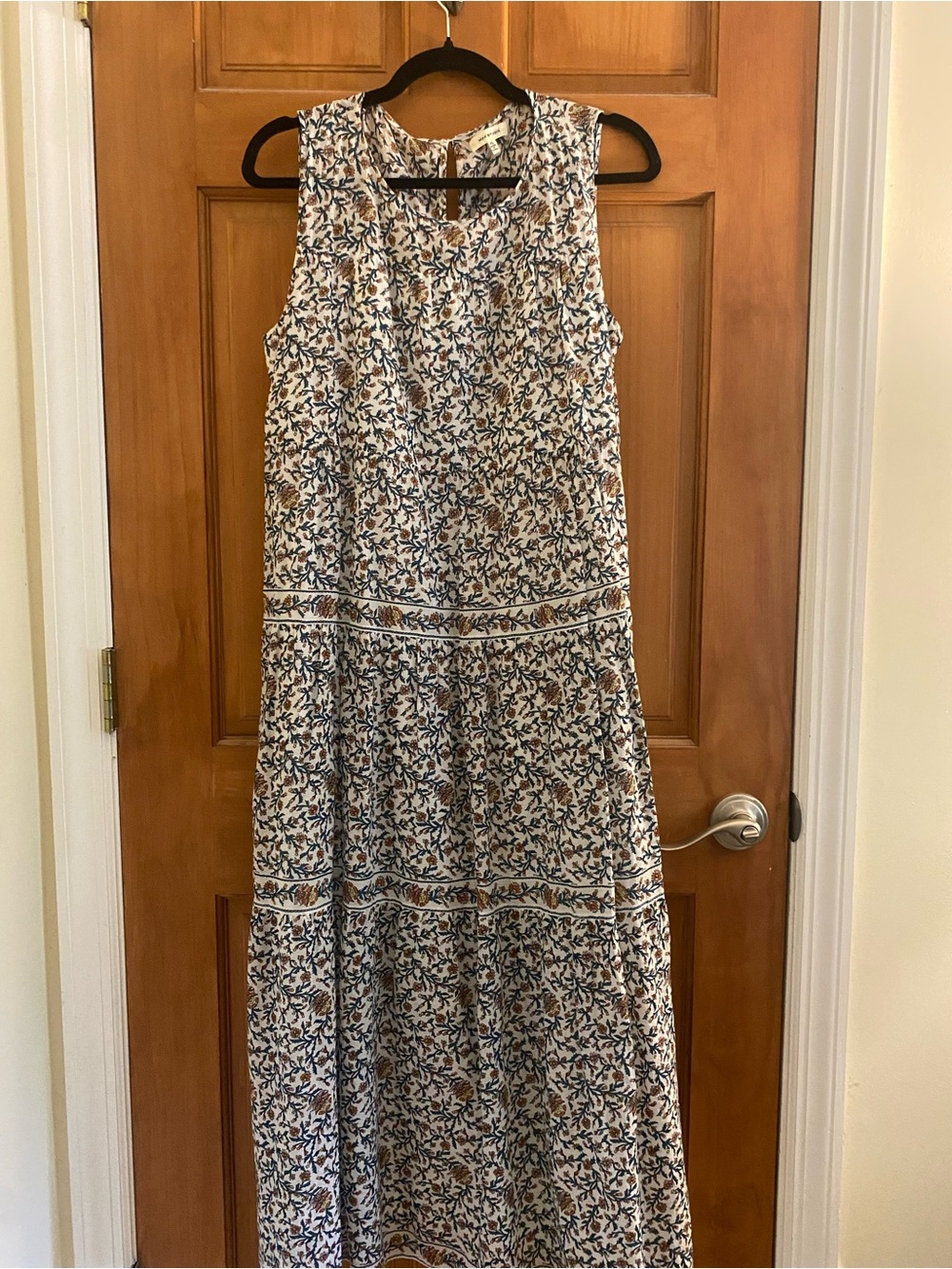 Max Studio Sleeveless Tiered Boho Floral Maxi Dress size XL see description